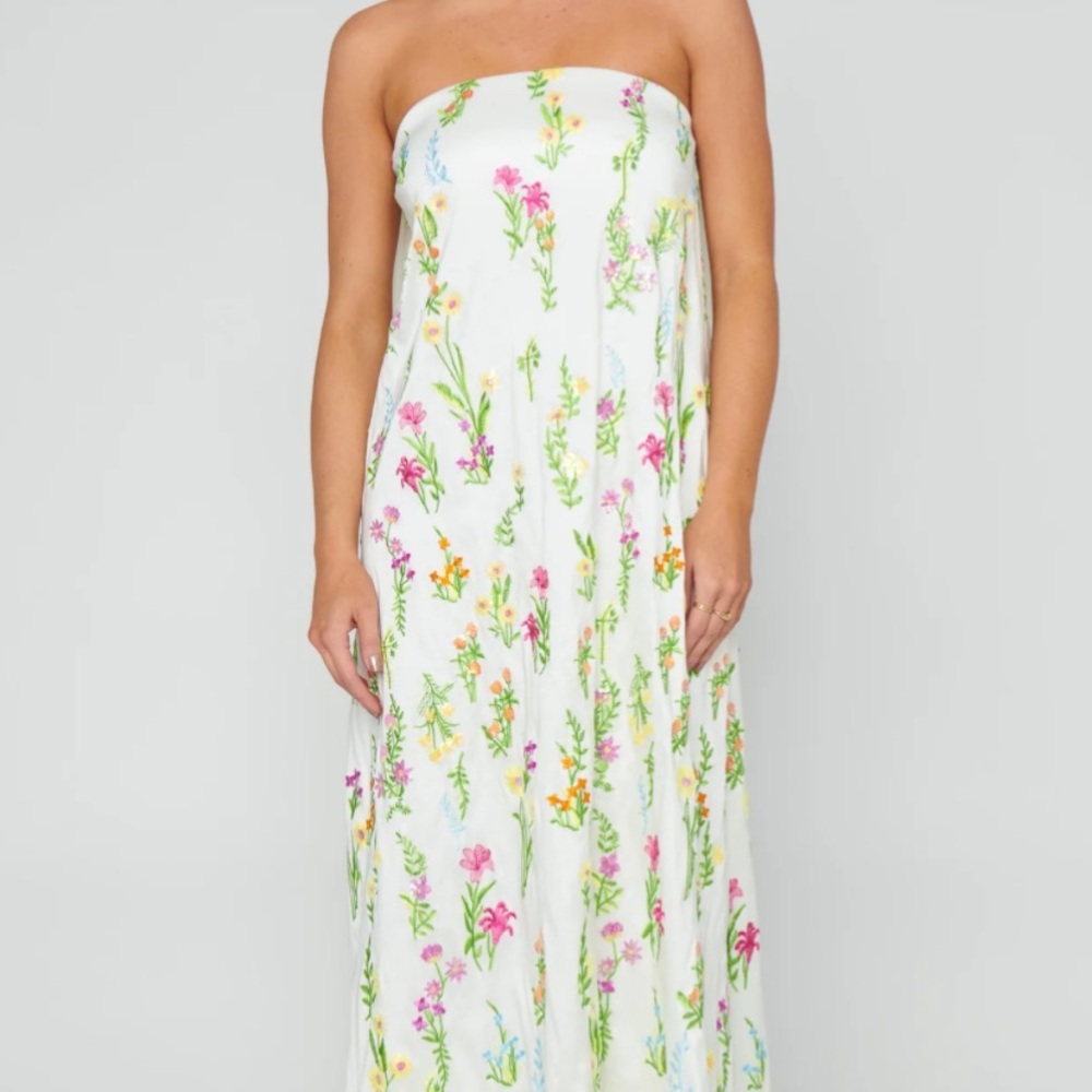 Floral Strapless Maxi Dress